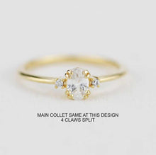 Load image into Gallery viewer, Custom Order Reserved for LIewin J. Oval Green sapphire and diamond engagement ring