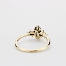 Load image into Gallery viewer, Marquise Lab Alexandrite Alexandrite and Diamond Engagement Ring in 18k Solid Gold