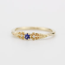 Load image into Gallery viewer, Vintage-Inspired Blue Sapphire and Diamond Ring in 18k solid Gold