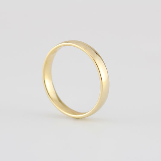 18K Gold Men's Wedding Band 3.5mm Simple Comfort Fit Ring