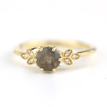 Load image into Gallery viewer, Labradorite and diamond engagement ring, labradorite and marquise setting cluster ring - NOOI JEWELRY