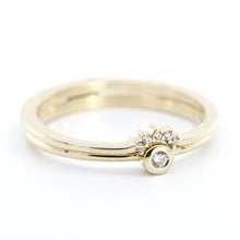 Load image into Gallery viewer, Engagement Ring, Diamond Ring, Stackable Ring, Thin Modern Ring, curved wedding band, Dainty Gold Ring, Minimalist Ring, Gold Ring, simple - NOOI JEWELRY
