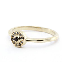 Load image into Gallery viewer, Engagement Ring, Black Diamond ring, Halo ring, Promise Ring,  round Halo Engagement Ring, Halo Diamond Ring, Cluster Ring Black Diamonds - NOOI JEWELRY