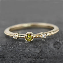 Load image into Gallery viewer, Green tourmaline and diamond engagement ring - NOOI JEWELRY