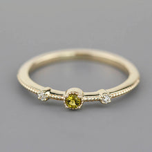 Load image into Gallery viewer, Green tourmaline and diamond engagement ring - NOOI JEWELRY