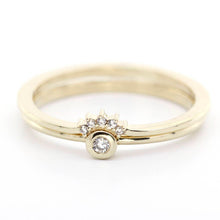 Load image into Gallery viewer, Engagement Ring, Diamond Ring, Stackable Ring, Thin Modern Ring, curved wedding band, Dainty Gold Ring, Minimalist Ring, Gold Ring, simple - NOOI JEWELRY
