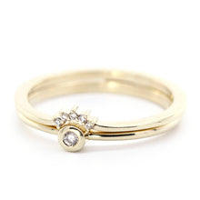 Load image into Gallery viewer, Engagement Ring, Diamond Ring, Stackable Ring, Thin Modern Ring, curved wedding band, Dainty Gold Ring, Minimalist Ring, Gold Ring, simple - NOOI JEWELRY