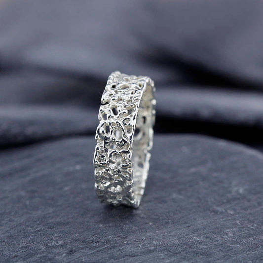 wedding band, sterling silver wedding band, gay wedding ring,his and hers, wedding ring, sterling silver band, silver band, organic band - NOOI JEWELRY