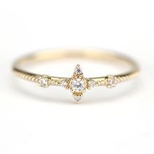 Load image into Gallery viewer, engagement ring, black diamond ring, cluster engagement ring, black diamond ring, delicate engagement ring, minimal, Simple, minimalist - NOOI JEWELRY