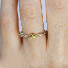 Load image into Gallery viewer, Green tourmaline and diamond engagement ring - NOOI JEWELRY
