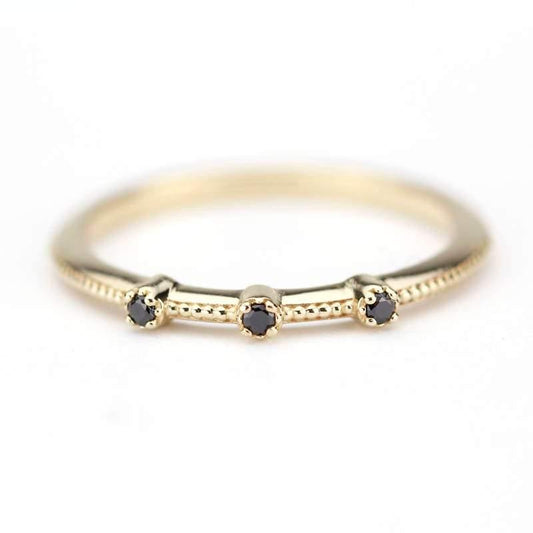 Cluster ring, Engagement Ring, delicate diamond ring, round engagement Ring, Symmetric Ring, Delicate Ring, black diamond ring - NOOI JEWELRY