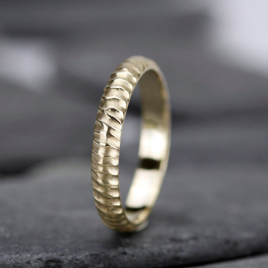 wedding band, gold wedding band, Wedding Band Ring, Mens Wedding ring, 18k Wedding Band, Organic 18k Gold Wedding Ring - NOOI JEWELRY