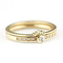 Load image into Gallery viewer, engagement ring set, diamond wedding rings, bridal wedding set, wedding ring, nesting wedding ring set, wedding ring set, Wedding set | R146 R173WD - NOOI JEWELRY