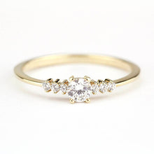 Load image into Gallery viewer, Engagement Ring, moissanite ring,  minimalist ring, moissanite engagement ring, delicate diamond ring, simple diamond ring, simple ring - NOOI JEWELRY