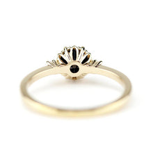 Load image into Gallery viewer, engagement ring black diamond, Black diamond ring, engagement ring , minimalist ring, delicate ring, cluster engagement, simple ring - NOOI JEWELRY
