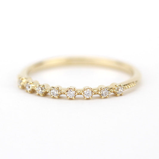 Eternity ring diamond, wedding diamond band, eternity ring gold, eternity ring for women, eternity ring yellow gold, eternity wedding band - NOOI JEWELRY