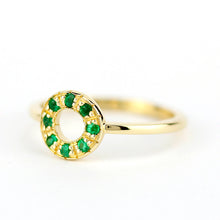 Load image into Gallery viewer, open circle engagement ring emerald - NOOI JEWELRY