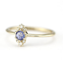 Load image into Gallery viewer, Delicate engagement ring, blue sapphire engagement ring, unique engagement ring, simple engagement ring, delicate ring blue sapphire - NOOI JEWELRY