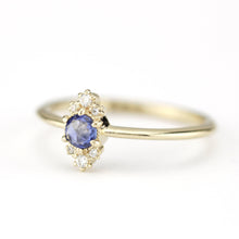 Load image into Gallery viewer, Delicate engagement ring, blue sapphire engagement ring, unique engagement ring, simple engagement ring, delicate ring blue sapphire - NOOI JEWELRY