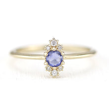 Load image into Gallery viewer, Delicate engagement ring, blue sapphire engagement ring, unique engagement ring, simple engagement ring, delicate ring blue sapphire - NOOI JEWELRY