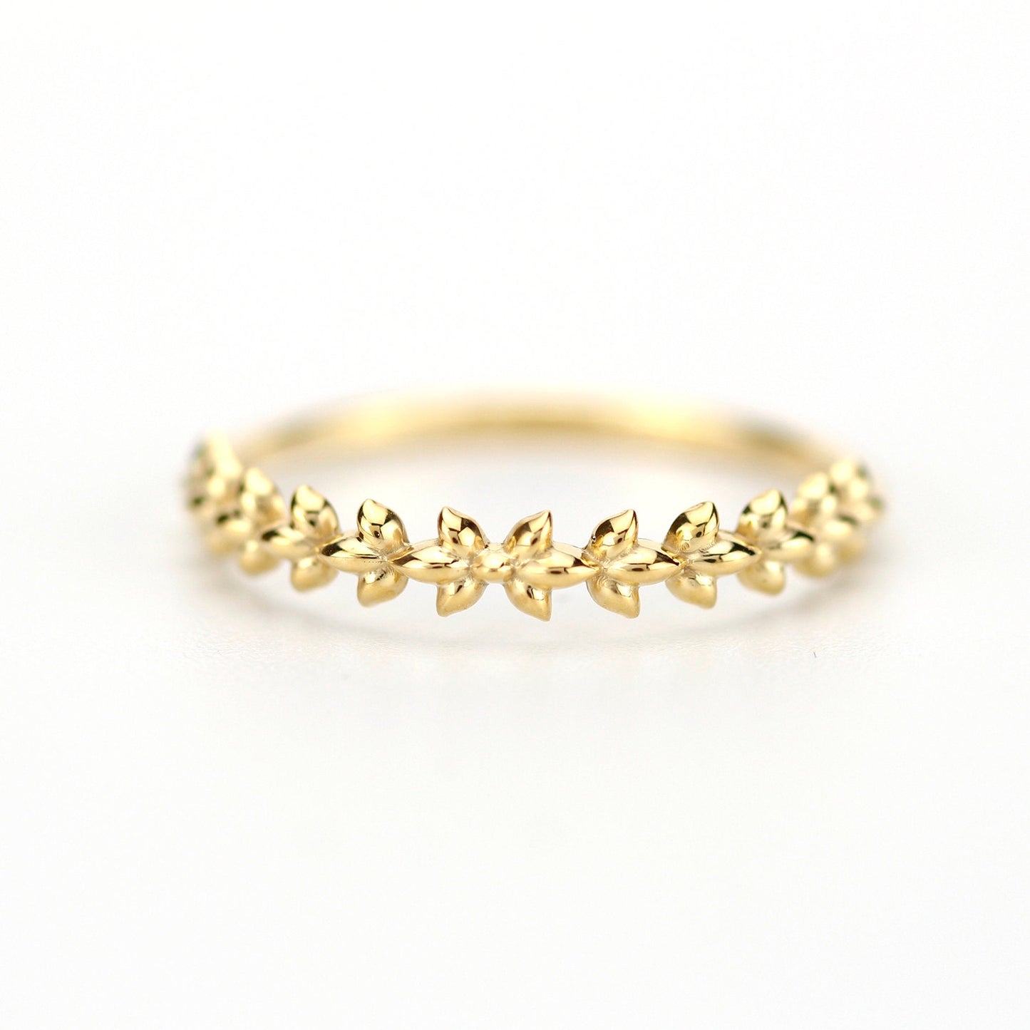wedding ring, vine wedding band, lotus leaf wedding band, minimalist engagement ring, simple wedding band, stackable ring - NOOI JEWELRY