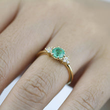 Load image into Gallery viewer, unique engagement ring, emerald engagement ring, engagement ring emerald, alternative engagement ring - NOOI JEWELRY