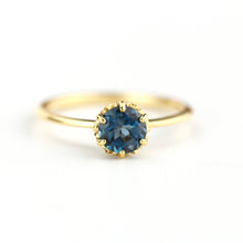 Load image into Gallery viewer, simple solitaire engagement ring London blue topaz - NOOI JEWELRY