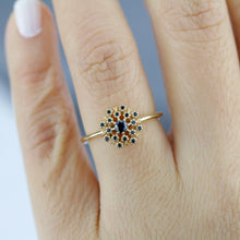 Load image into Gallery viewer, engagement ring black diamonds | halo engagement ring R296BD - NOOI JEWELRY