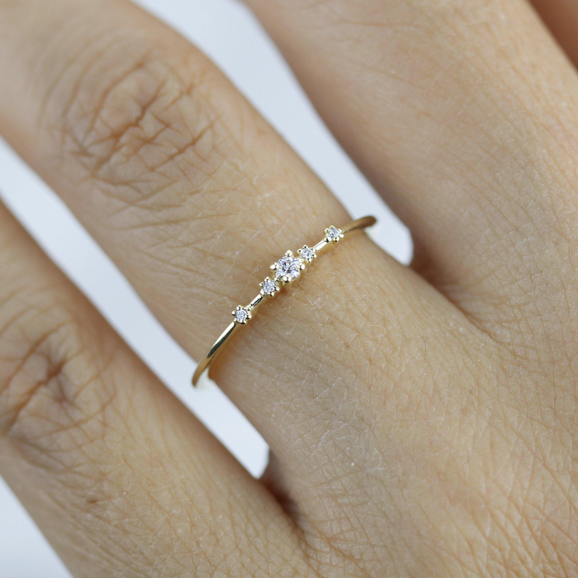 Simple engagement ring, dainty engagement rings for women, minimalist –  NOOI JEWELRY
