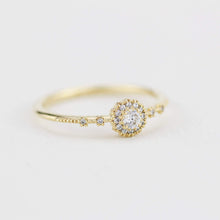 Load image into Gallery viewer, Delicate diamond ring simple |  halo engagement ring white diamond | R304WD - NOOI JEWELRY