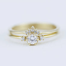 Load image into Gallery viewer, Engagement ring and wedding band set, bridal sets rings for women, bridal set diamond, engagement bridal set  | R252316W - NOOI JEWELRY