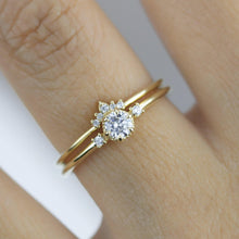 Load image into Gallery viewer, Engagement ring and wedding band set, bridal sets rings for women, bridal set diamond, engagement bridal set  | R252316W - NOOI JEWELRY