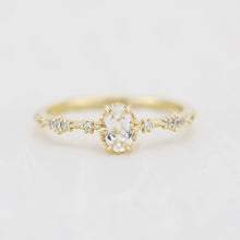 Load image into Gallery viewer, Oval engagement ring, white topaz Lace diamond engagement ring, dainty engagement ring | R322WT - NOOI JEWELRY