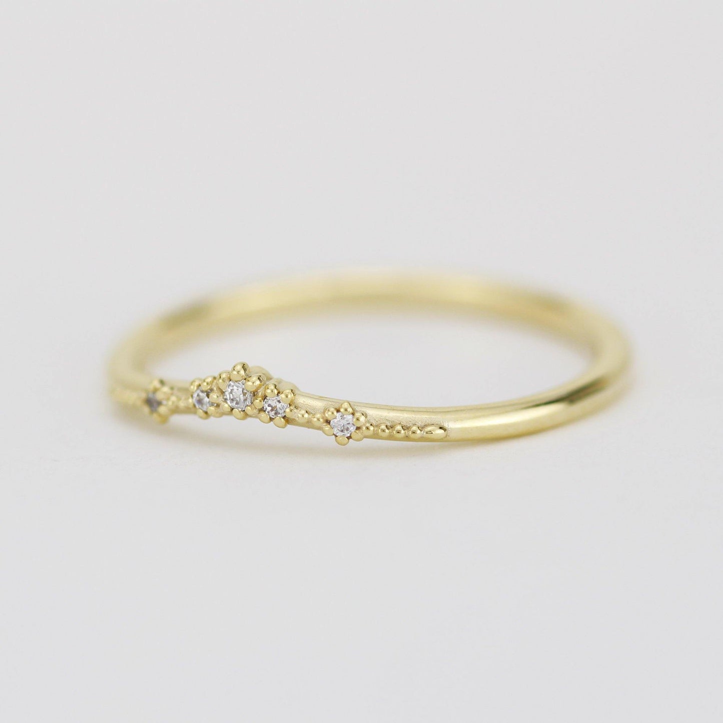 Diamond wedding band, alternative wedding band, unique wedding ring | R327WD - NOOI JEWELRY