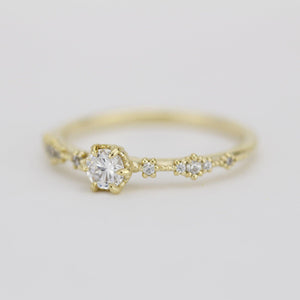 Simple diamond engagement ring, Lace diamond engagement ring | R323WD - NOOI JEWELRY