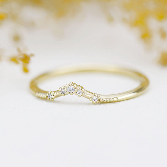 Diamond wedding band for women, alternative wedding band | R324WD - NOOI JEWELRY