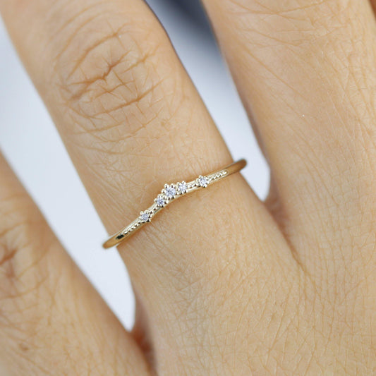 Diamond wedding band, alternative wedding band, unique wedding ring | R327WD - NOOI JEWELRY