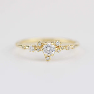 Unique engagement ring, engagement ring white diamond, delicate engagement ring | R328WD - NOOI JEWELRY