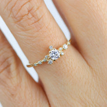 Load image into Gallery viewer, Unique engagement ring, engagement ring white diamond, delicate engagement ring | R328WD - NOOI JEWELRY