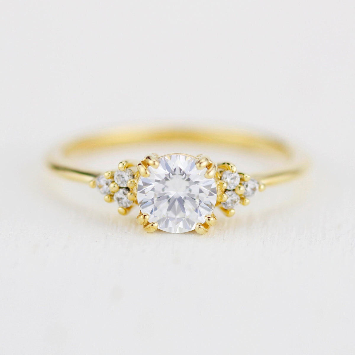 MOISSANITE ゴールドリング 18K RGP印刻 Kuololit 6CT Raddiant Cut Moissanite Ring for Women Solid