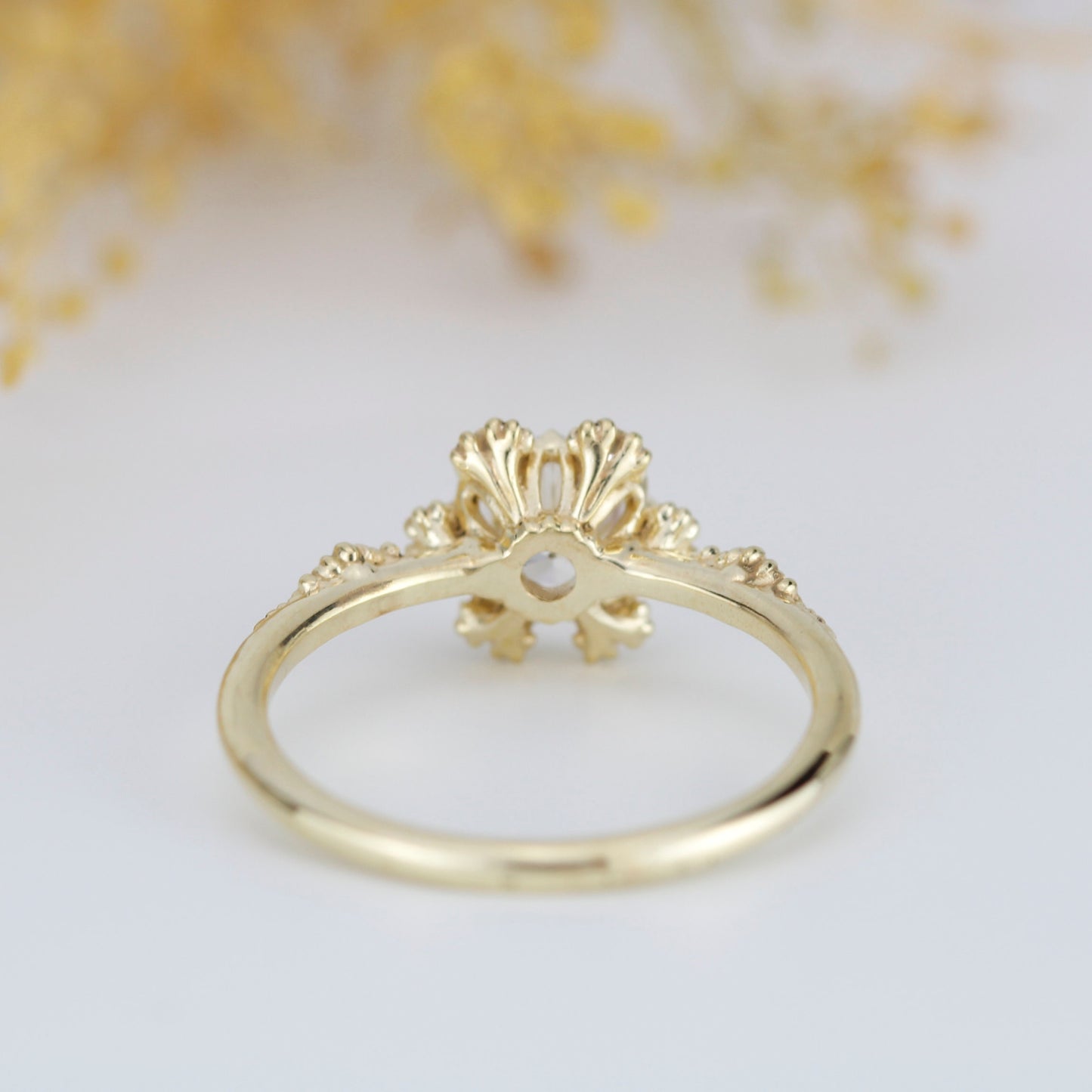 Moissanite and diamond cluster engagement ring | R 343MOISSANITE
