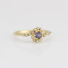 Load image into Gallery viewer, Bypass Alexandrite and diamond ring, twisted diamond ring, swirl ring, toi et moi ring, bypass engagement ring | R 362ALEX