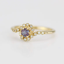 Load image into Gallery viewer, Bypass Alexandrite and diamond ring, twisted diamond ring, swirl ring, toi et moi ring, bypass engagement ring | R 362ALEX