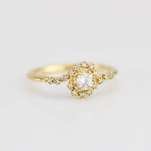 Bypass diamond ring, twisted diamond ring, swirl ring, toi et moi ring, bypass engagement ring, boho diamond ring | R 362WD