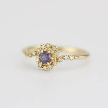 Load image into Gallery viewer, Bypass Alexandrite and diamond ring, twisted diamond ring, swirl ring, toi et moi ring, bypass engagement ring | R 362ALEX