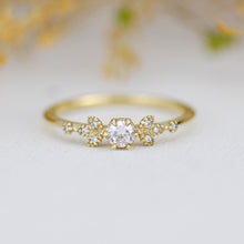 Load image into Gallery viewer, Simple engagement ring, cluster ring diamond |R 366WD