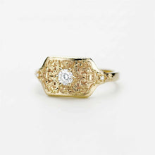 Load image into Gallery viewer, Vintage Scrollwork Signet Ring in 18K Yellow Gold | Unisex