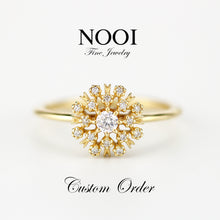Load image into Gallery viewer, Reserved for Karolina - Custom ring 18k solid Rose Gold with Natural Peacock sapphire and Black diamonds - R236PECKBD