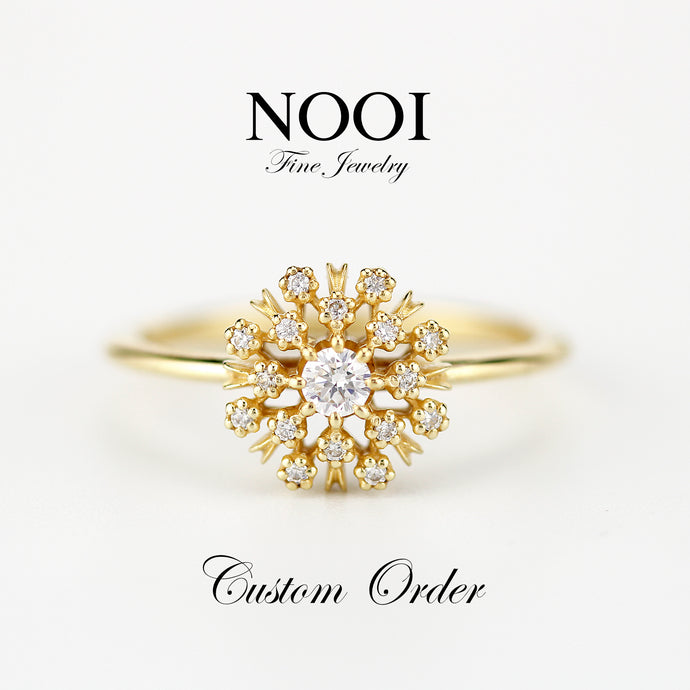 Reserved for Karolina - Custom ring 18k solid Rose Gold with Natural Peacock sapphire and Black diamonds - R236PECKBD