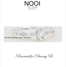 Load image into Gallery viewer, Reserved For Danny B. Oval Aquamarine and diamond engagement ring | Custom Ring No filigree